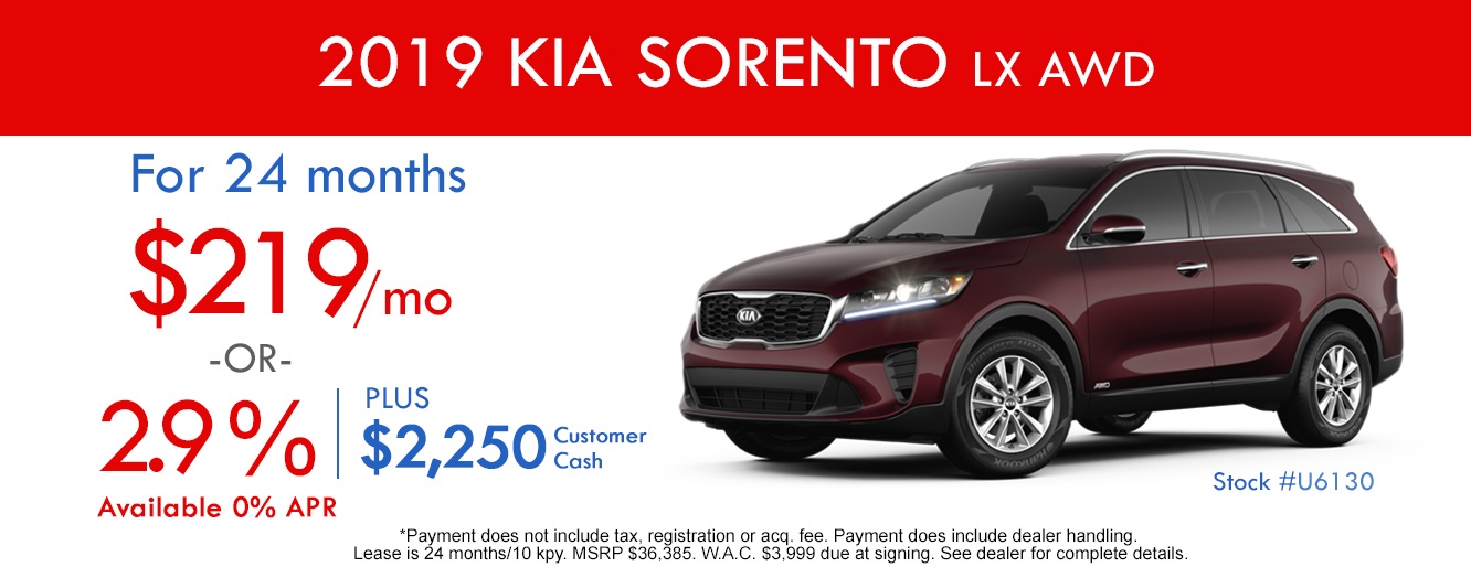 2019 KIA Sorento Lease And Specials In Centennial Colorado Arapahoe KIA